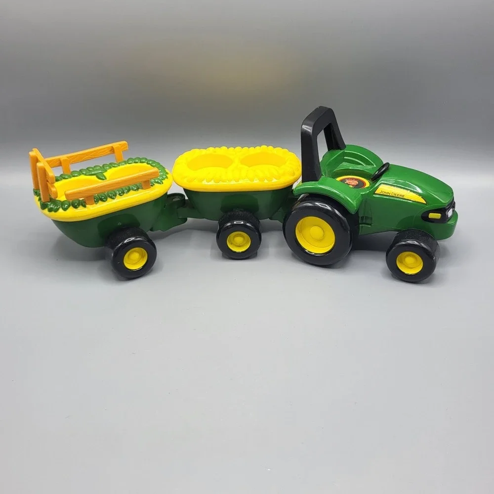 John Deere Animal Sounds Hayride Tractor Toy Kids Green Yellow Works